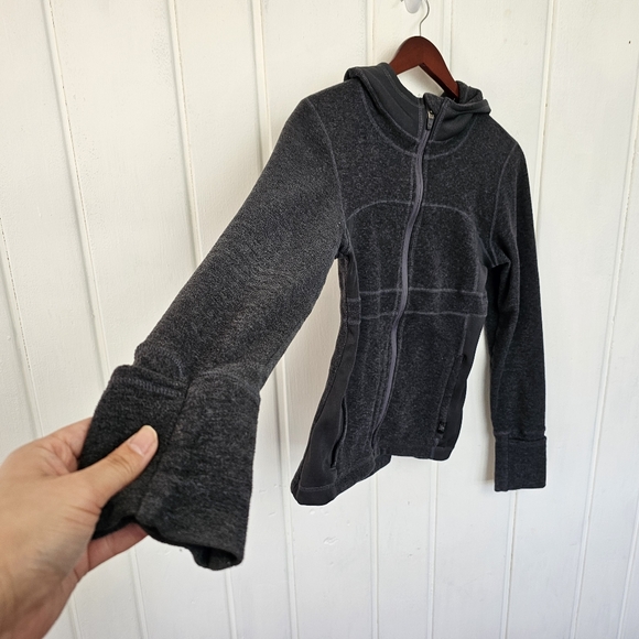 prAna Gray Full Zip Fleece Hoodie Women's Small - Picture 3 of 12